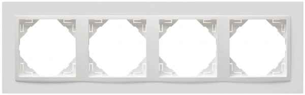 Рамка Efapel Logus90, 4 поста, плоская, универсальная, цвет: белый, линейка "Анимато" (90940 TBB)