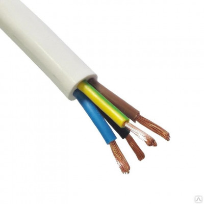 Провод силовой с двумя жилами ПВС 4х1,5 ГОСТ белый (РЭМЗ)