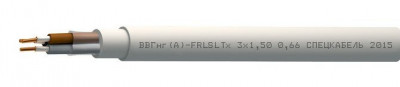 Кабель силовой с рабочим переменным напряжением 0,66 кВ, огнестойкий, не распространяющий горение, с низким дымо- и газовыделением, с низкой токсичностью продуктов горения ВВГнг(А)-FRLSLTx 3х2,5-0.66 кВ (Спецкабель)