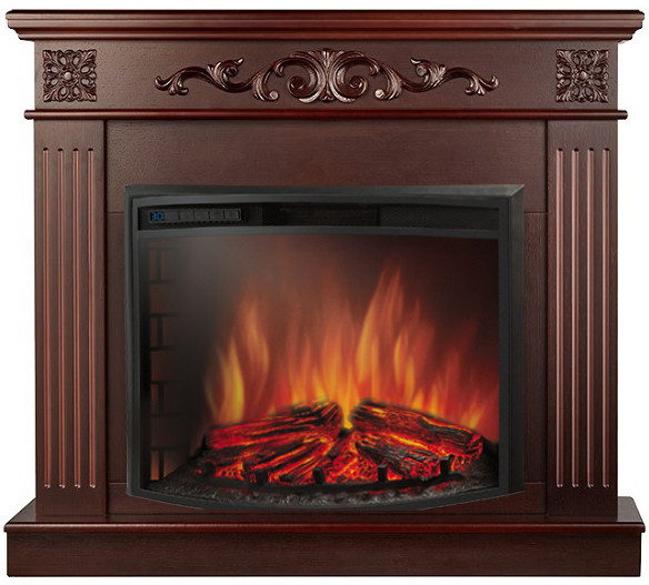Электрокамин с широким очагом 3D Electrolux EFP/P-2620RLS с порталом Firelight Noce 26/30 шпон темный дуб