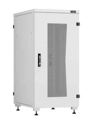 Шкаф телекоммуникационный напольный TLK Lite II, IP20, 24U, 1242х600х800 мм (ВхШхГ), дверь: стекло, задняя дверь: металл, боковая панель: сплошная съемная, разборный, цвет: серый, (TFI-246080-GMMM-R-GY)