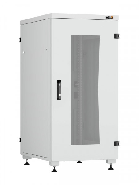 Шкаф телекоммуникационный напольный TLK Lite II, IP20, 24U, 1242х600х800 мм (ВхШхГ), дверь: стекло, задняя дверь: металл, боковая панель: сплошная съемная, разборный, цвет: серый, (TFI-246080-GMMM-R-GY)