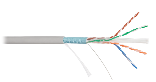 Кабель «витая пара» (LAN) для структурированных систем связи F/UTP 4pair, Cat6a, Solid, In, нг(А)-LSLTx (NMC 4255L-IY)