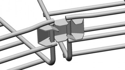 Соединитель Cablofil, к вертикальному органайзеру, для проволочных лотков, сталь, покрытие: горячий цинк