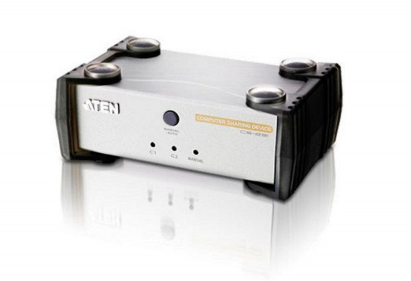 Переключатель KVM Aten, портов: 1 х SPHD-15, 55,5х88х140 мм (ВхШхГ), USB, цвет: металл