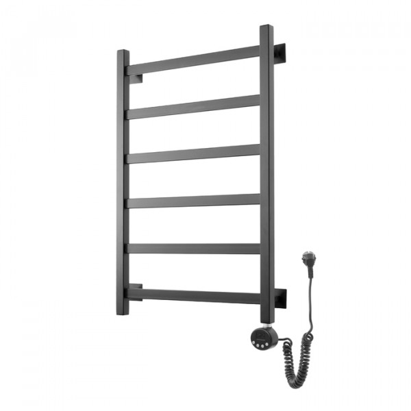Электрический полотенцесушитель Domoterm Квадро Плюс П6 500х800 ER черный