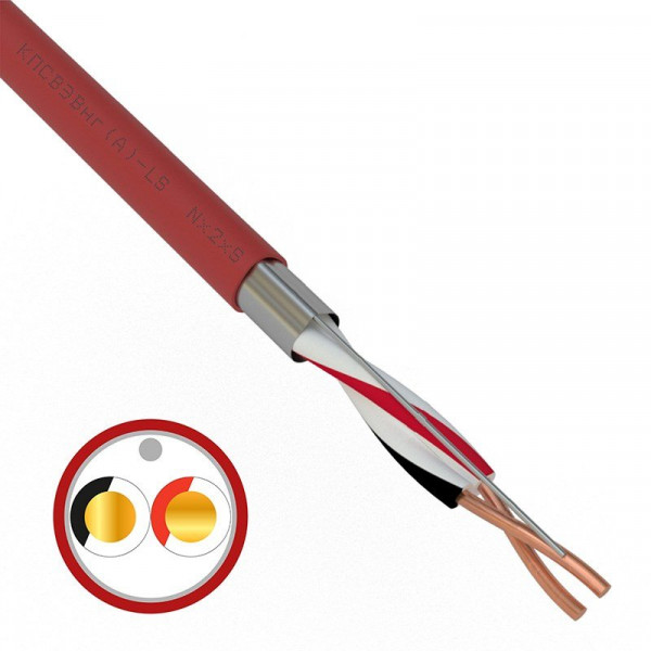 Кабель для систем пожарной и охранной сигнализации КПСВЭВнг(А)-LS 1х2х1,5 (01-4863-1)(REXANT)
