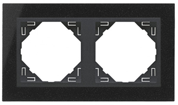 Рамка Efapel Logus90, 2 поста, плоская, универсальная, цвет: гранит/серый, линейка "Гранит" (90920 TGS)