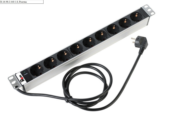 Блок силовых розеток 19' со шнуром R-16-9S-I-440-3
