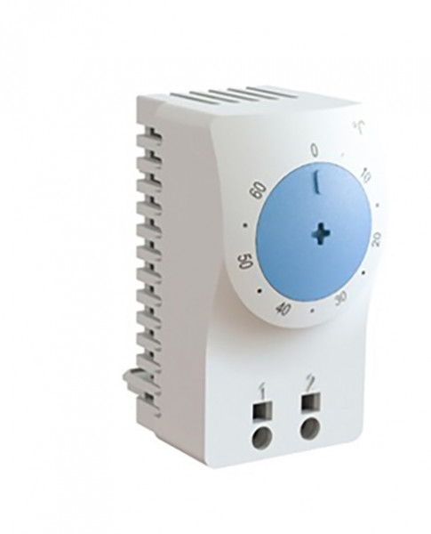 Термостат STEGO KTS 111, 60х33х43 мм (ВхШхГ), на DIN-рейку, для вентиляторов, 250V, синий, диапазон настройки 0 до +60 °C