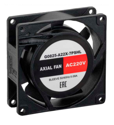 Вентиляторный модуль SILART, с подшипником скольжения, 230V, 25х80х80 мм (ВхШхГ), вентиляторов: 1, 26 дБ, поток: 32 м3/ч, для шкафов, цвет: чёрный