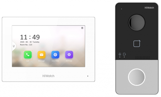 Комплект видеодомофонии HiWatch DS-D100IKWF(B)