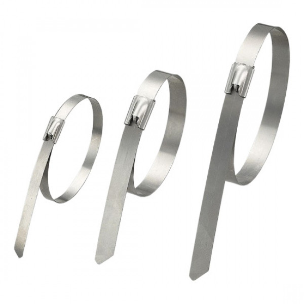 Стяжка кабельная Cabeus, неоткрывающаяся, 4,6 мм Ш, 350 мм Д, 100 шт, цвет: стальной