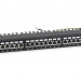 Коммутационная патч-панель Cabeus, 19", 1HU, портов: 24 х RJ45, кат. 6A, экр., порты в 1 ряд, цвет: чёрный, (PL-24-Cat.6A-SH-Dual)