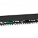 Коммутационная патч-панель Cabeus, 19", 1HU, портов: 24 х RJ45, кат. 6A, экр., порты в 1 ряд, цвет: чёрный, (PL-24-Cat.6A-SH-Dual)