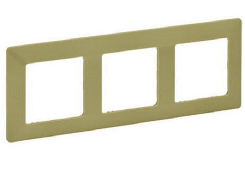 Рамка Legrand Valena Life, 3 поста, 86х228х10 мм (ВхШхГ), плоская, универсальная, цвет: лайм (LEG.754083)