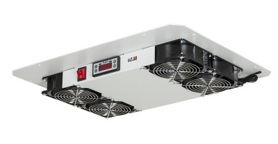 Вентиляторный модуль TLK, термостат, 220V, 57х490х380 мм (ВхШхГ), вентиляторов: 4, 51 дБ, поток: 660 м3/ч, для напольного шкафа, цвет: серый