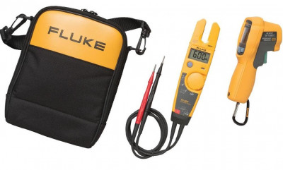 Тестер FLUKE, электрический, с дисплеем, питание: батарейки, корпус: пластик, с термометром, напряжение 600В, (4297126)