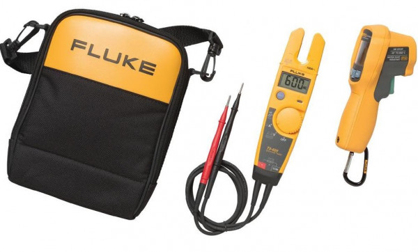 Тестер FLUKE, электрический, с дисплеем, питание: батарейки, корпус: пластик, с термометром, напряжение 600В, (4297126)