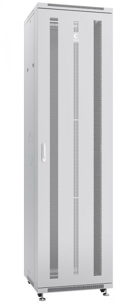 Шкаф серверный напольный Cabeus, IP20, 47U, 2277х600х800 мм (ВхШхГ), дверь: перфорация, задняя дверь: перфорация, разборный, цвет: серый, (ND-05C-47U60/80)