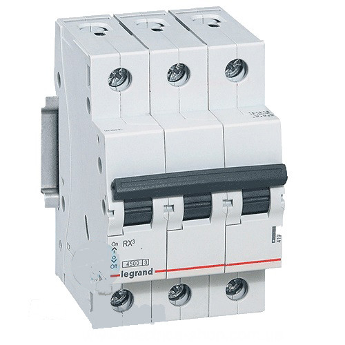 Автоматический выключатель Legrand RX³, 3 модуль, C класс, 3P, 63А, 4,5кА, (LEG.419714)
