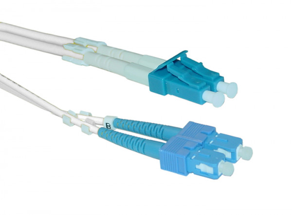 Коммутационный шнур оптический Hyperline, Duplex LC/SC (UPC), OS2 9/125, LSZH, Ø 2мм, 3м, цвет: белый, (FC-D2-9A1-LC/UR-SC/UR-H-3M-LSZH-WH)