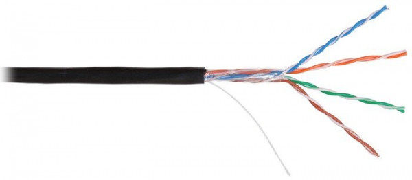 Кабель «витая пара» (LAN) для структурированных систем связи U/UTP 4pair, Cat5e, Solid, Out, PE (NKL 2600B-BK)