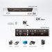 Переключатель KVM Aten, портов: 2, 45х73х205 мм (ВхШхГ), USB, цвет: металл