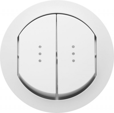 Лицевая панель для переключателя Legrand Celiane, 77х72 мм (ВхШ), с индикацией, кол-во клавиш: 2, цвет: белый, (LEG.067804)