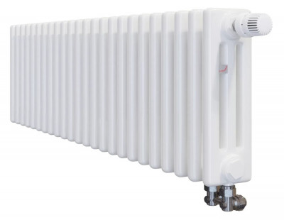 Стальной трубчатый радиатор 3-колончатый Zehnder Charleston Completto 3037/24/V001/RAL 9016