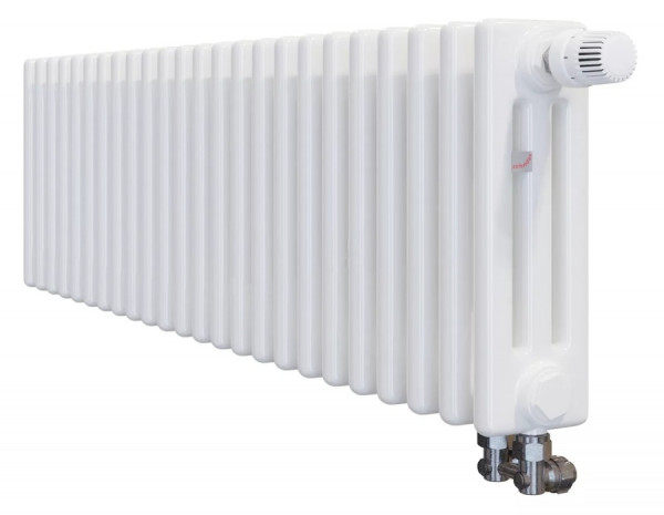 Стальной трубчатый радиатор 3-колончатый Zehnder Charleston Completto 3037/24/V001/RAL 9016
