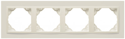 Рамка Efapel Logus90, 4 поста, плоская, универсальная, цвет: бежевый, линейка "Анимато" (90940 TMM)