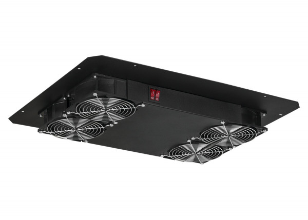 Вентиляторный модуль TLK, 220V, вентиляторов: 4, 51 дБ, поток: 660 м3/ч, для напольного шкафа, цвет: чёрный