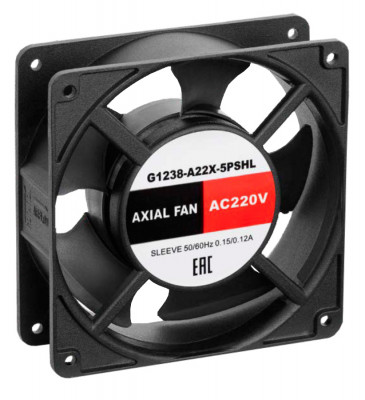 Вентиляторный модуль SILART, с подшипником скольжения, 230V, 38х120х120 мм (ВхШхГ), вентиляторов: 1, 43 дБ, поток: 160 м3/ч, для шкафов, цвет: чёрный