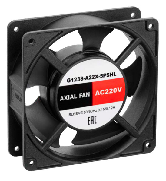 Вентиляторный модуль SILART, с подшипником скольжения, 230V, 38х120х120 мм (ВхШхГ), вентиляторов: 1, 43 дБ, поток: 160 м3/ч, для шкафов, цвет: чёрный