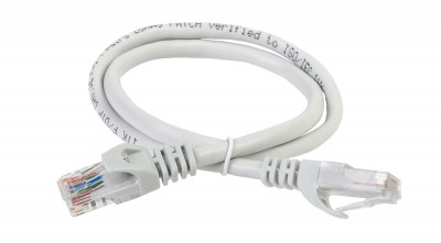 Шнур коммутационный ITK, кат. 5е, неэкр., U/UTP, RJ45/RJ45, 10м, LSZH, серый, (PC01-C5EUL-10M)