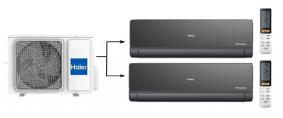 Мульти сплит система на 2 комнаты Haier 2U40S2SM1FA/AS09NS6ERA-B*2шт