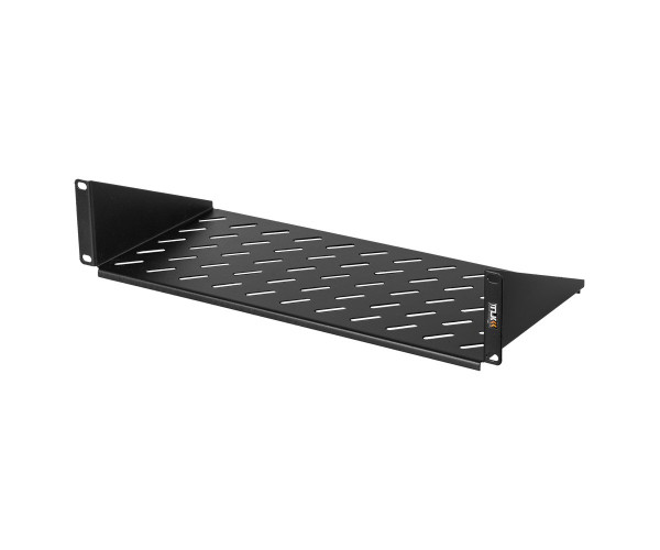 Полка TLK, перфорированная, фронтальная, 2U, 89х200 мм (ВхГ), нагрузка до 20 кг, для шкафов и стоек, с комплектом крепежа, цвет: чёрный