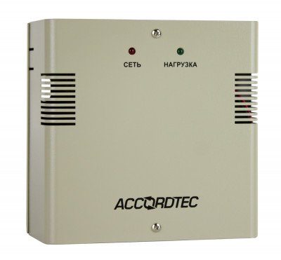 Блок питания AccordTec, металл, цвет: серый, ББП-30NR, для СКУД, видеонаблюдения, ОПС, (AT-02196)