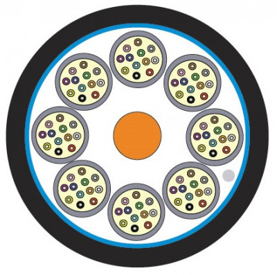 Кабель волоконно-оптический Siemon XGLO Tight Buffer,  48хОВ, OM4 50/125, LSZH, Ø 18,3мм, универсальный, небронированный, цвет: чёрный