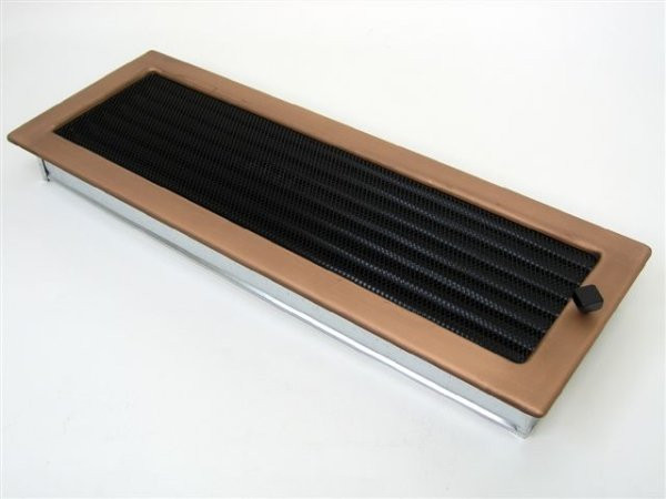 Вентиляционная решетка для камина Kratki 17х49 гальваника под медь с жалюзи 49MGX