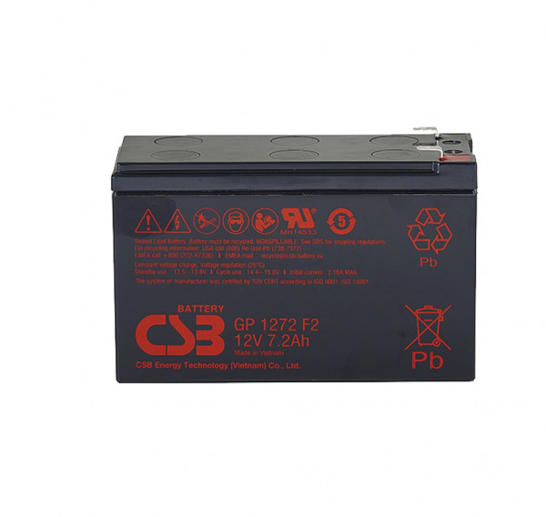 Аккумулятор для ИБП CSB Battery GP, 94,3х64,8х150,9 мм (ВхШхГ),  необслуживаемый свинцово-кислотный,  12V/7,2 Ач, (GP 1272)