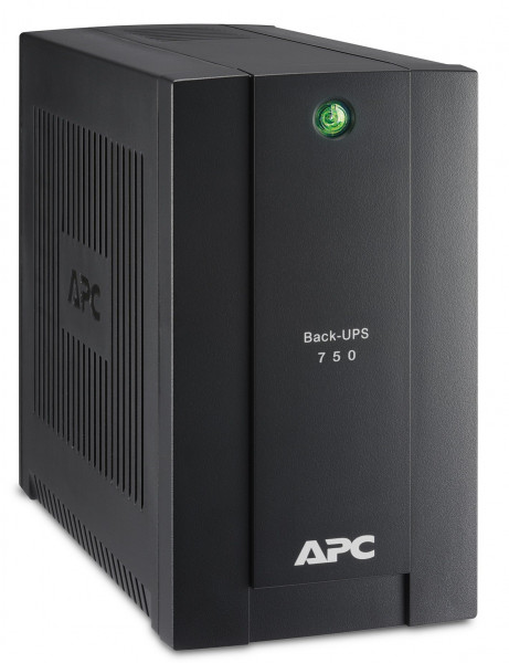 ИБП APC Back-UPS, 750ВА, шнур 0,46 метра, линейно-интерактивный, напольный, 115х256х200 (ШхГхВ), 230V,  однофазный, (BC750-RS)
