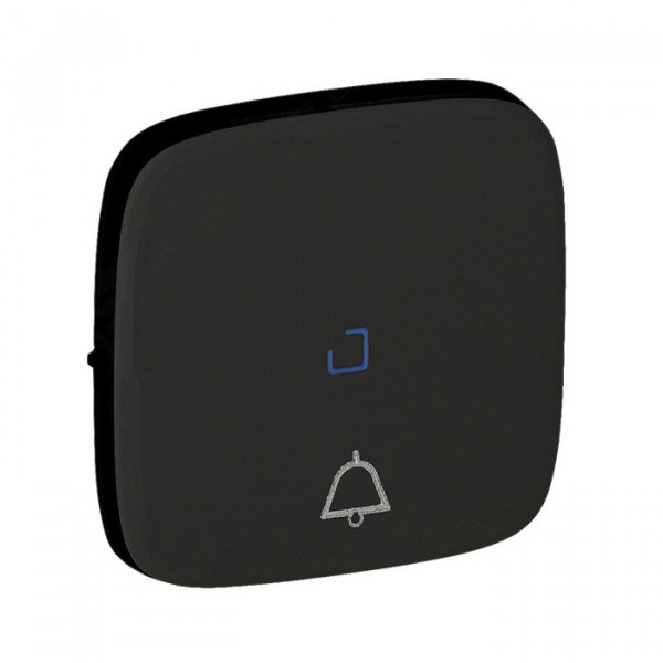 Клавиша для выключателя Legrand Valena Allure, 58х51 мм (ВхШ), с подсветкой и индикацией, кол-во клавиш: 1, цвет: чёрный, символ "звонок", (LEG.755093)