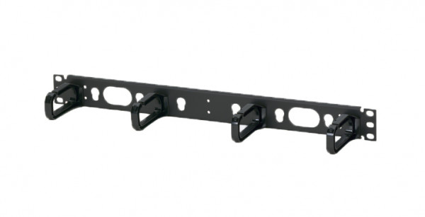 Организатор коммутационных шнуров Panduit Open-Access™, 19", 1HU, 44х482,6х76 мм (ВхШхГ), горизонтальный, 4 кольца, цвет: чёрный