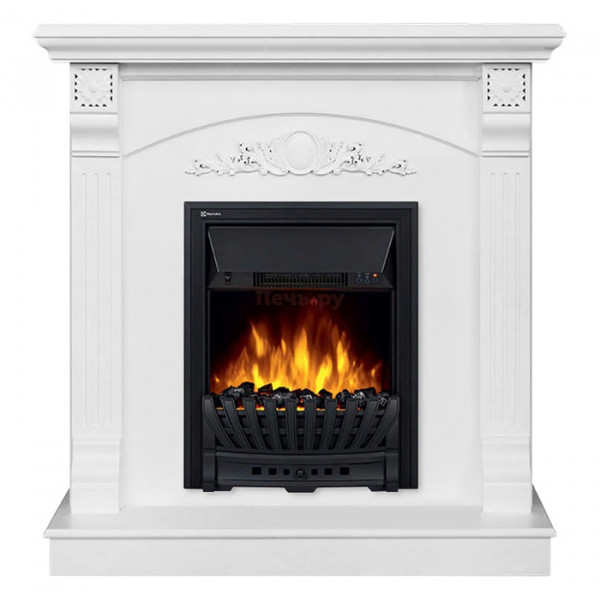 Электрокамин с классическим очагом 2D Electrolux EFP/P-1020LS с порталом Firelight Barocco Classic белый