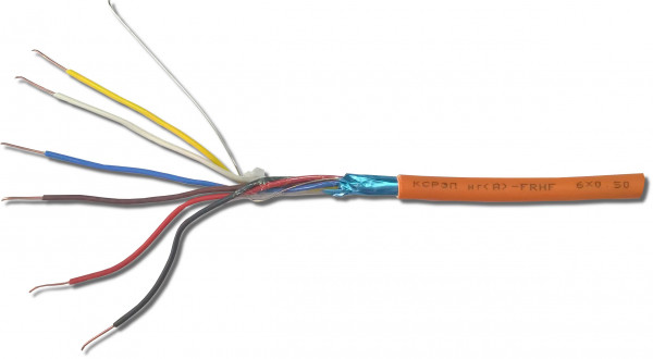 Кабель для систем ОПС и СОУЭ огнестойкий, с низким дымо и газовыделением КСРЭПнг(А)-FRHF 6х0,5 (0,2 кв мм)