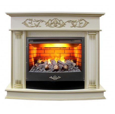 Электрокамин с широким очагом 3D Real-Flame Milano 25/25,5 WT-619G с очагом 3D Firestar 25,5