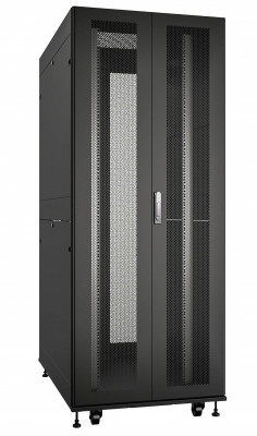 Шкаф серверный напольный Cabeus, IP20, 47U, 2277х800х1200 мм (ВхШхГ), дверь: двойная распашная, перфорация, задняя дверь: двойная распашная, перфорация, боковая панель: сплошная съемная, разборный, цвет: чёрный, (ND-SC-47U80/120-BK)