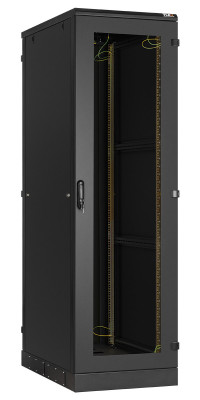 Шкаф телекоммуникационный напольный TLK Classic III, IP20, 42U, 2060х600х1000 мм (ВхШхГ), дверь: стекло, задняя дверь: металл, боковая панель: сплошная съемная, разборный, цвет: чёрный, (TFA-426010-GMMM-BK)